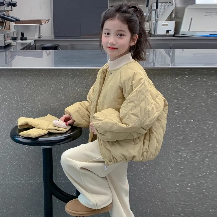 女童冬装棉服外套2025新款儿童小女孩秋冬季加绒加厚甜美棉衣棉袄