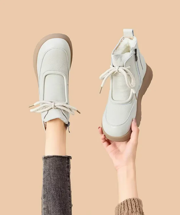 新款时尚百搭户外保暖雪地靴厚底休闲舒适冬季短靴圆头棉鞋女