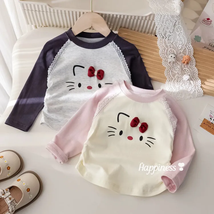 女童长袖T恤春秋款2025新款洋气儿童上衣宝宝衣服秋装童装打底衫