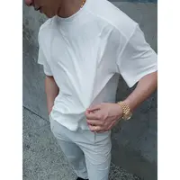 GTAL25ss美式休闲莫代尔凉感薄款短袖拼接圆领纯色夏季弹力T恤
