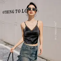 ERZ墨小墨|春夏薄桑蚕丝双肩带吊带背心黑色美背外穿打底D12B4133