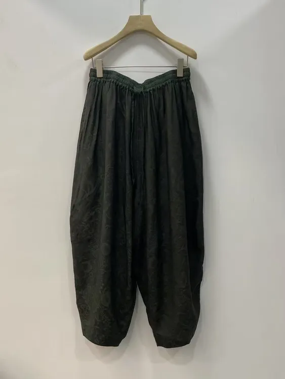 古兰木GK7181复古蚕丝哈伦裤