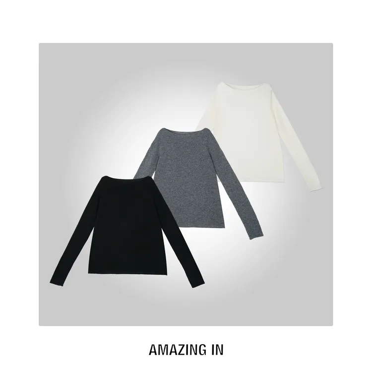 AMAZING IN | 1oo%山羊绒 | 慵懒船领羊绒衫A250903-AI59DSWY1792