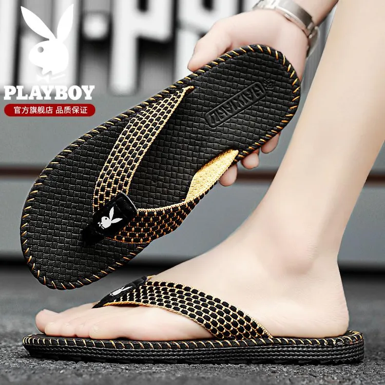 花花公子人字拖男夏季外穿新款防滑耐磨拖鞋开车夹脚软底沙滩凉拖