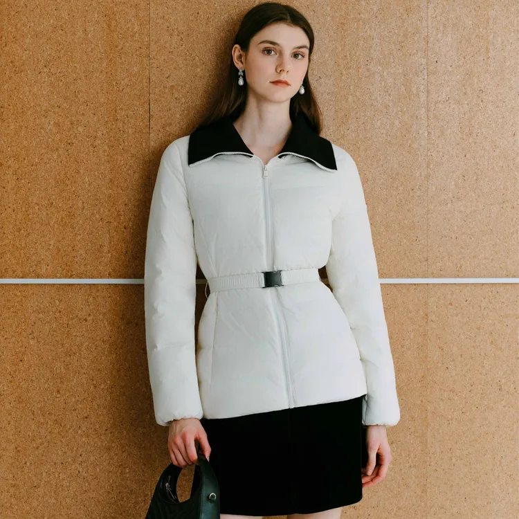 2025年冬季新款女修身白鹅绒韩系轻薄显瘦羽绒服-MOGD09OJK025