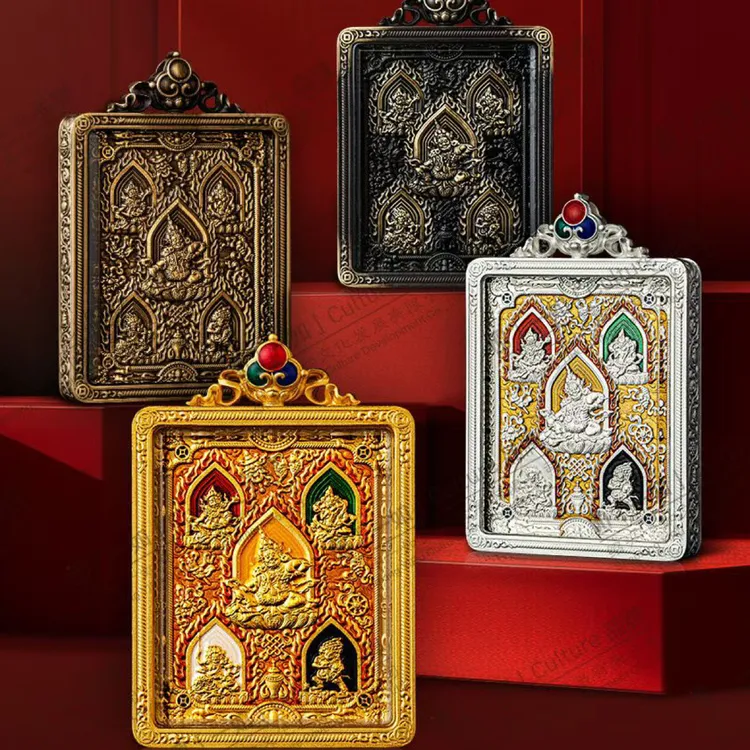 五路财神唐卡壳2025新款的单面4❌5厘米适用