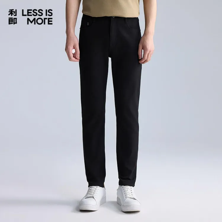 [曜石黑】利郎男装新款纯黑色牛仔裤高弹抗皱百搭防褪色四季可穿