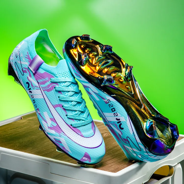 C罗姆巴佩刺客16足球鞋男童学生AG长钉电镀TF碎钉高帮训练鞋男