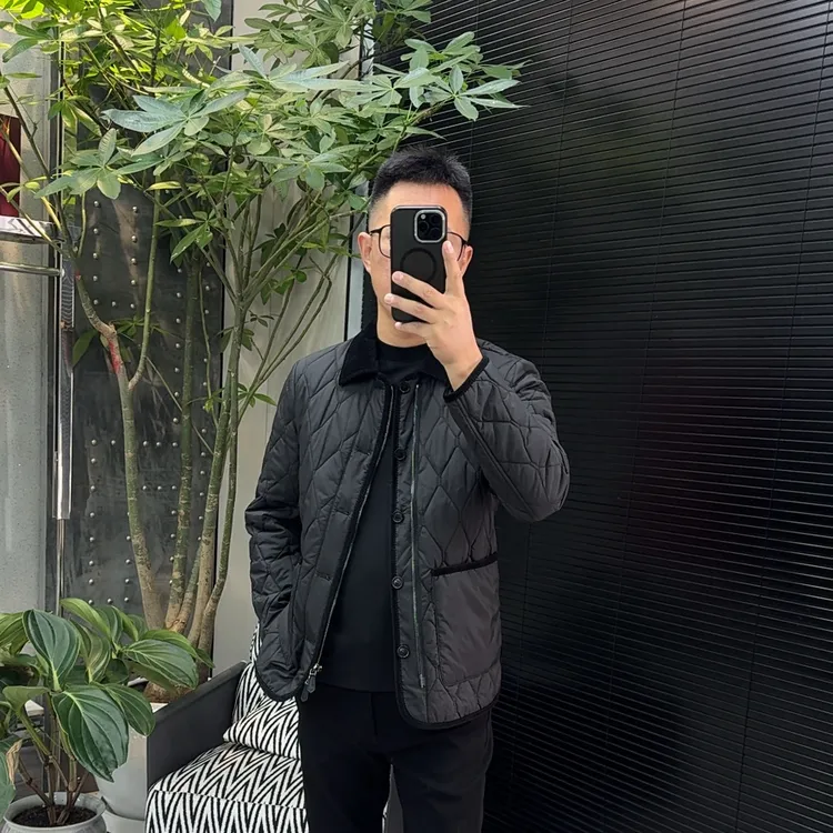 爆款 男士轻薄款棉服0061轻奢高端翻领商务休闲款棉服