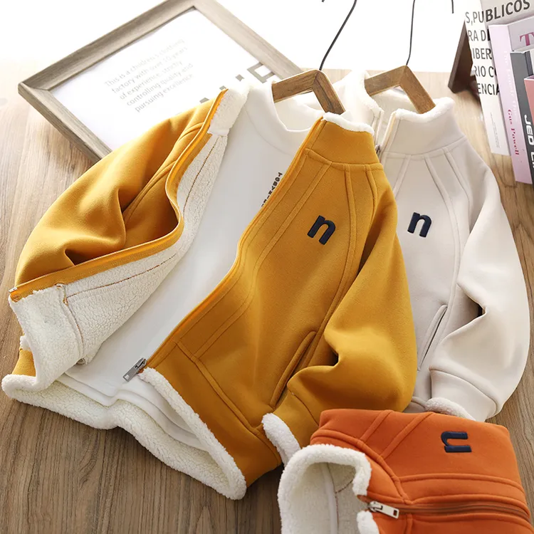 男童加绒加厚外套2025秋冬新款儿童装防风保暖拉链衫休闲潮酷上衣