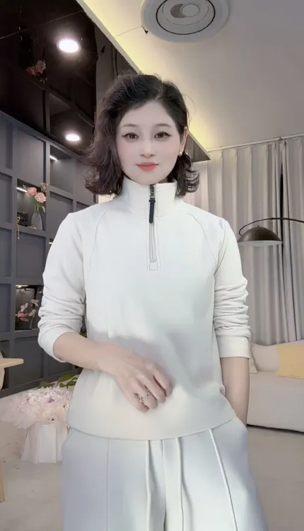 5650秋冬显瘦休闲气气质拼接双面绒上衣长袖百搭打底