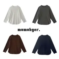 MUMUBYER •“棉花糖”25秋款宽松显瘦简约打底衫长袖T恤