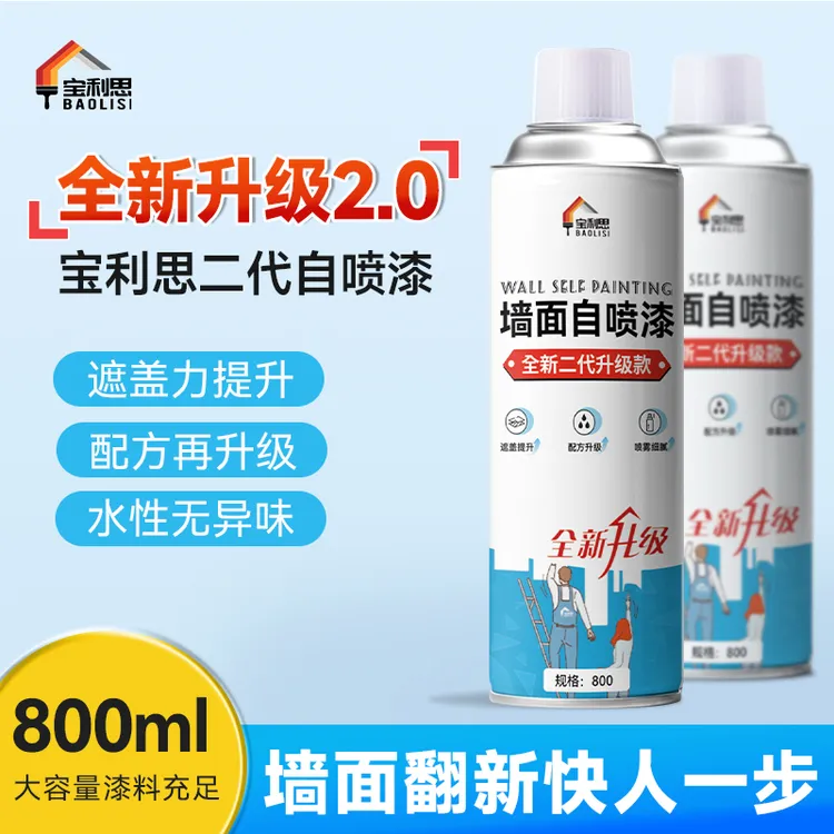 Baolisi/宝利思墙面自喷漆水性环保无毒白色漆污渍涂鸦遮盖800ml