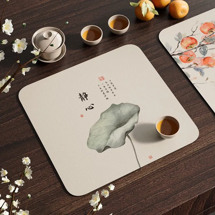 新中式茶垫茶杯防滑垫小尺寸杯垫茶台吸水垫轻奢高级感硅藻泥垫子