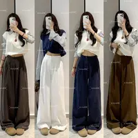 【纯棉 -做过洗水-后期不缩水】气质阔腿裤女2025秋纯棉高腰直筒裤