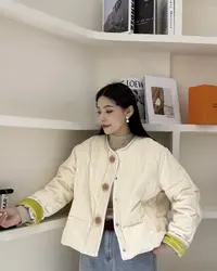 ZHUOXIXI【小岛来信】高端国风款钻石绒重工羽绒服-78117