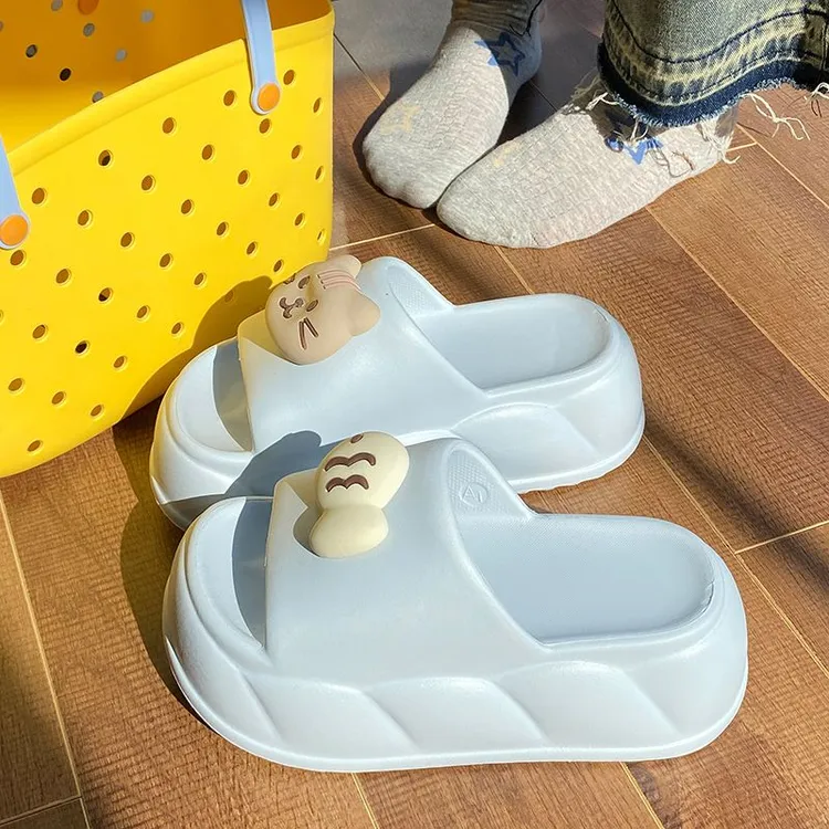 夏季ins风超软小鱼一字拖女EVA室内办公厚底防滑不臭耐磨凉拖鞋