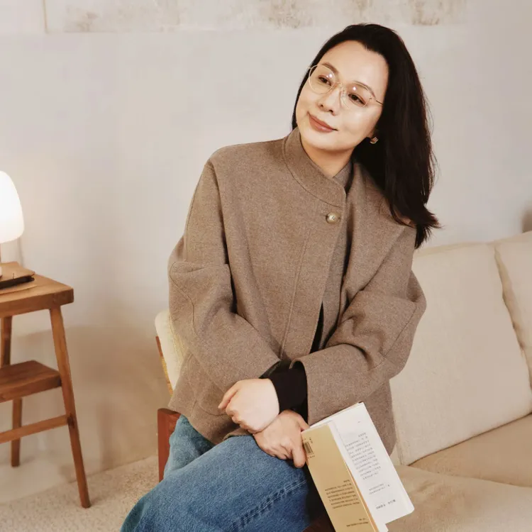 Ms.Qnn“庄园风华”100羊毛优雅廓形双面呢半高领秋冬外套5098C Q姐