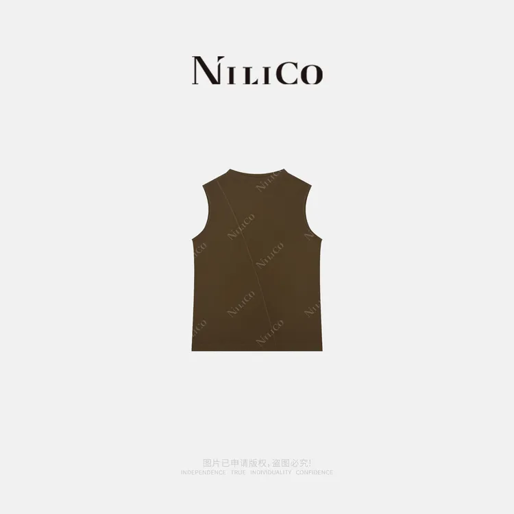 NILICO【乌木】极简无袖修身显瘦时髦减龄混搭高级感上衣