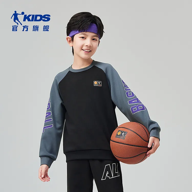 中国乔丹儿童圆领套头常规款秋季男童中大童童装