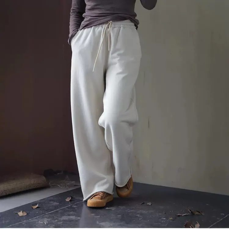 【曾姐专享】厚实棉软糯加绒针织布松紧腰休闲长卫裤休闲百搭21198