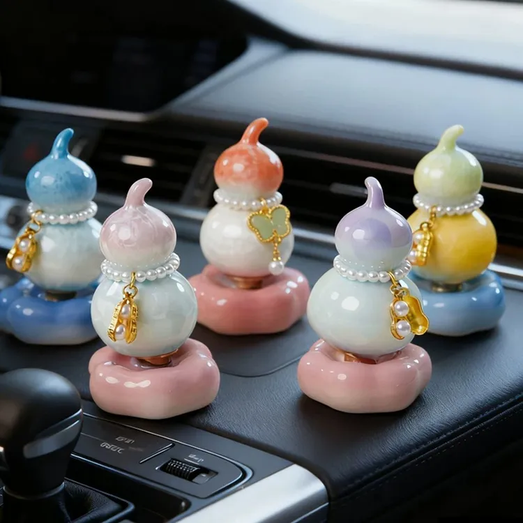 景德镇陶瓷转转葫芦车载桌面摆件时来运转葫芦·随缘发一个