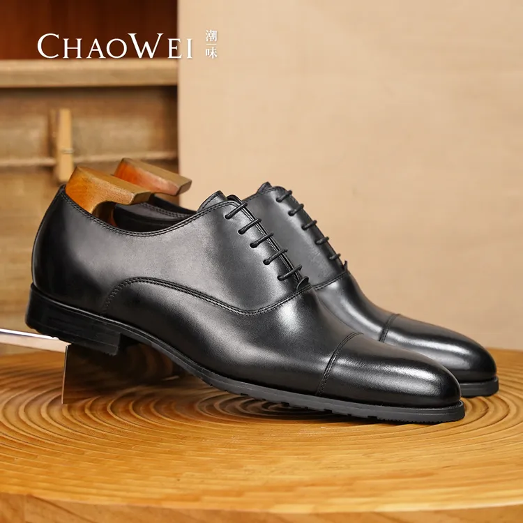 男士正装三接头牛津鞋商务男士真皮手工皮鞋百搭新郎结婚鞋0702