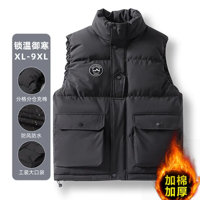 马甲男秋冬季保暖加厚棉服坎肩背心宽松胖子加肥加大大码男装外套
