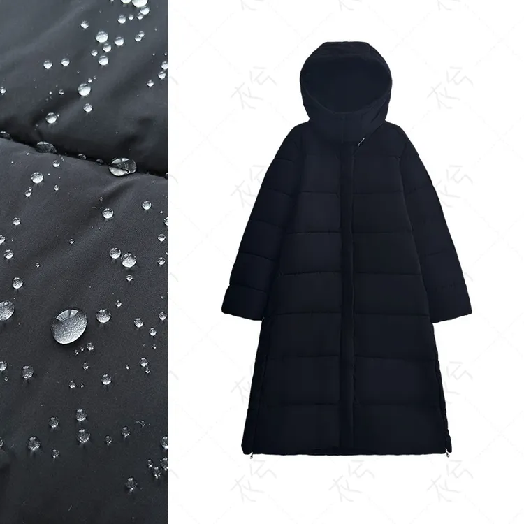 （衣兮蓬松保暖长款棉服）B34冬季新款连帽拉链加厚保暖情侣款棉服H