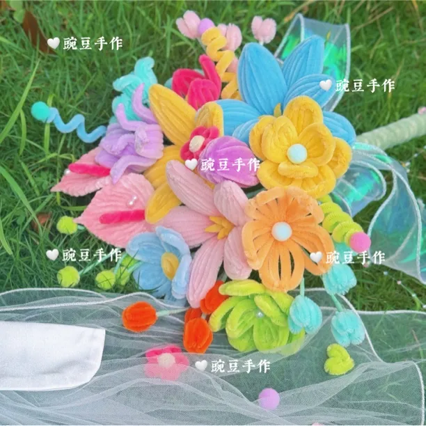 扭扭花束手工diy新娘手捧花材料包创意童真马卡龙花送朋友礼物