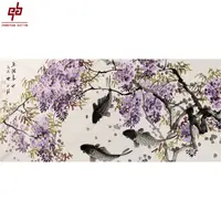 "lot8411 陈永锵 鱼游春水 原片 68cm*137cm约8.4平尺"