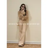 CUI CUI 崔崔【城市伸展】牛仔裤中腰喇叭裤高腰弹力女裤水洗微喇