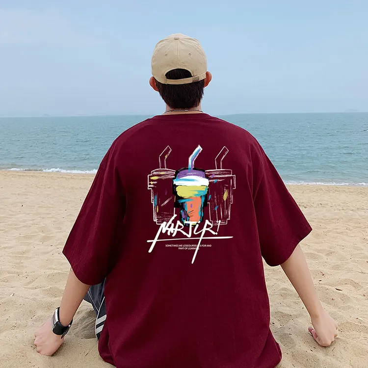 重磅百搭克折夏季青少短袖恤男港风体恤