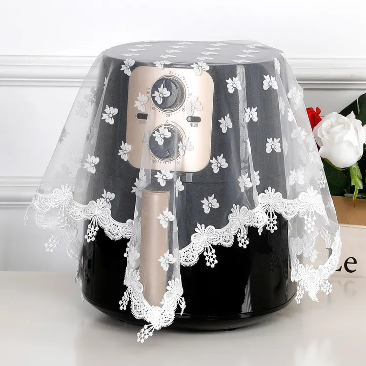 蕾丝空气炸锅防尘罩盖布北欧风电饭煲破壁机盖布布艺盖巾微波炉罩