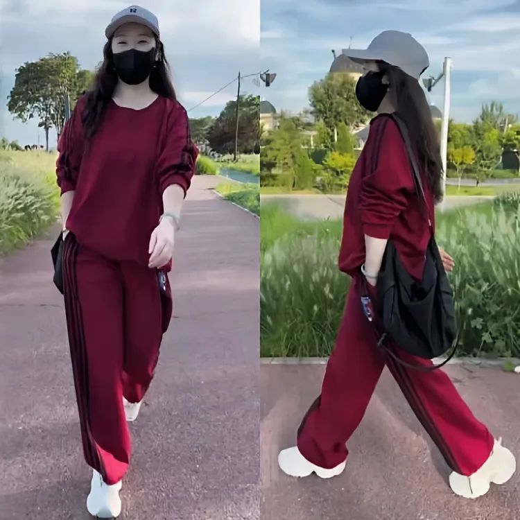 网红休闲运动套装女2025秋两件套新款时尚显瘦洋气卫衣服套装