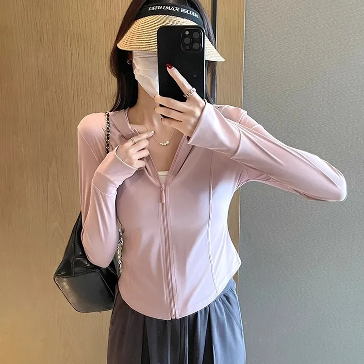 甜妮妮冰丝凉感防晒衣女夏薄款防紫外线户外外套修身防晒服