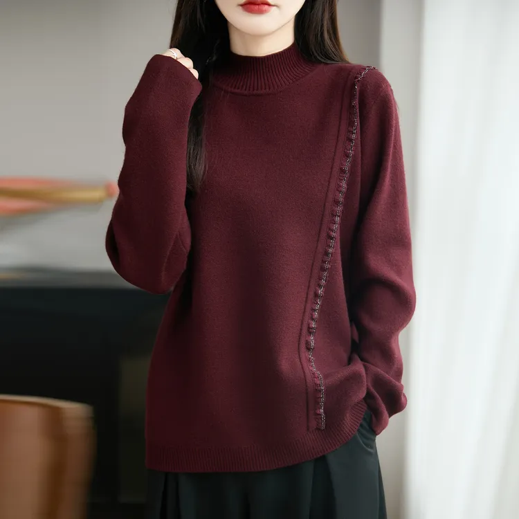 胖mm秋冬大码半高领女士毛衣裙中长款连衣裙高级感内搭针织打底衫