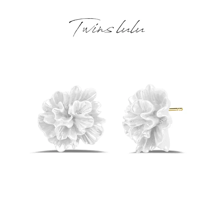 TWINS LULU 镀K金 ins度假风高颜值百搭气质温柔花朵耳环TSL1757