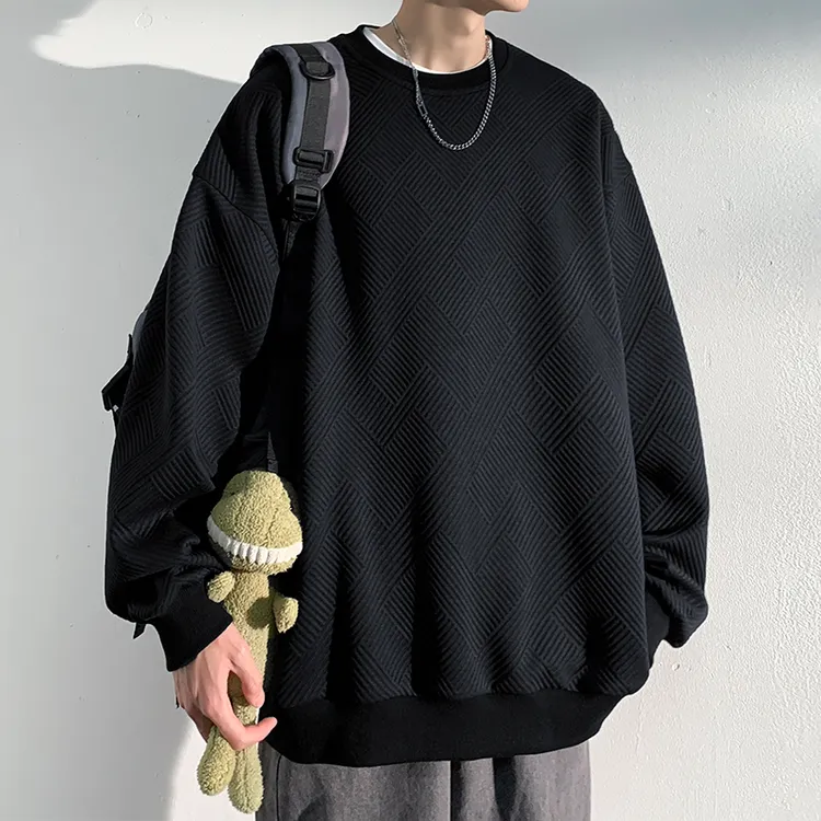 2025新款卫衣男春秋款重磅圆领长袖打底衫青少年宽松休闲上衣外套