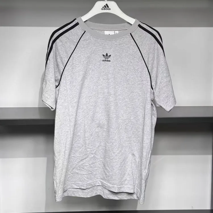 ADIDAS阿迪达斯正品经典三叶草条纹圆领运动休闲短袖T恤IR9455