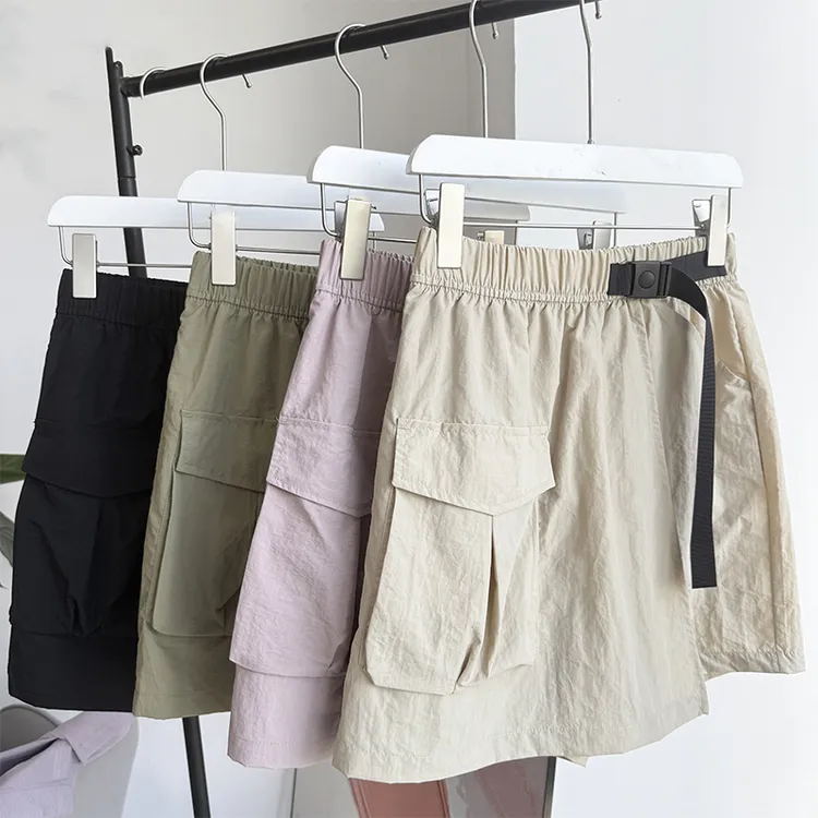 B 门店29&9！麦兜裙裤」内衬防走光工装腰带阔腿百搭休闲短裤C22484