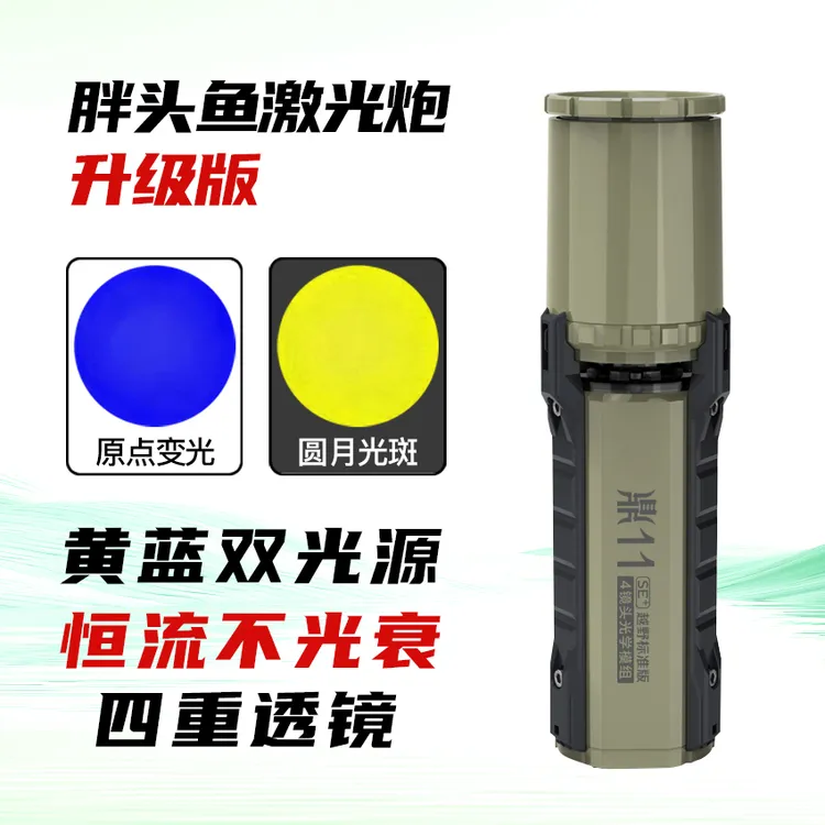 【新品上市】三友胖头鱼激光炮升级款可换镜头钓鱼灯夜钓蓝光灯