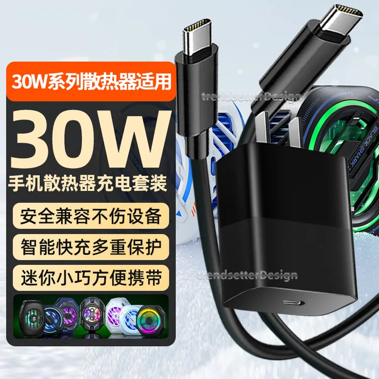 适配黑鲨飞智散热器充电器PD 27W/30W快充散热背夹超频快充线充电