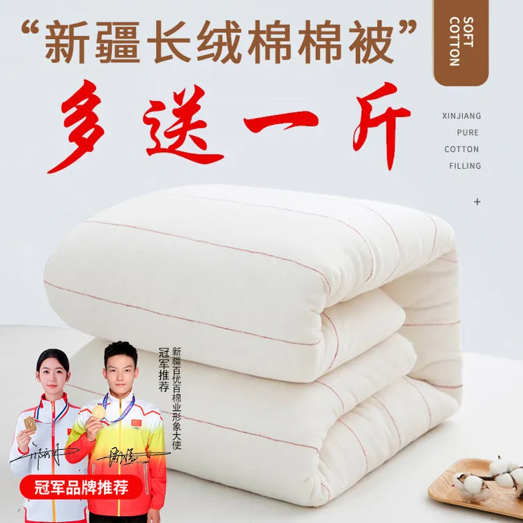 新疆棉花被芯长绒棉被子冬被全棉单人加厚床垫被褥子学生宿舍棉胎