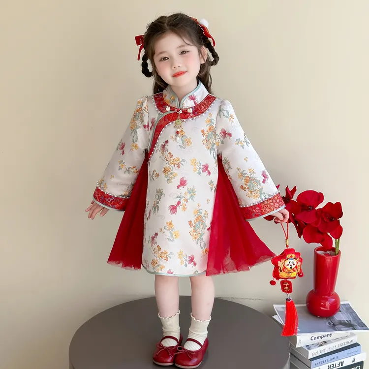 旗袍裙女童连衣裙秋季2025新款儿童中秋节汉服女宝宝秋装国风裙子