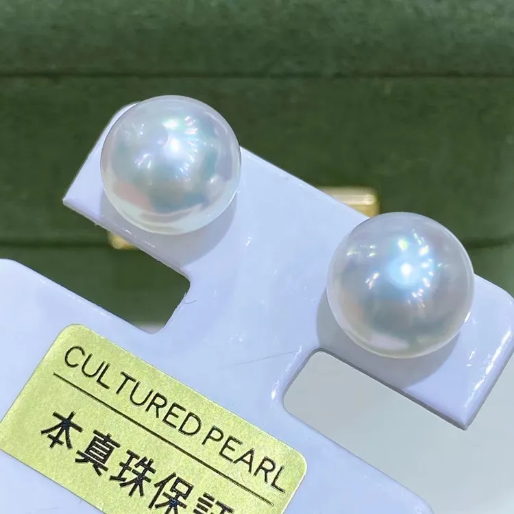 正宗淡水珍珠耳钉纯天然真品100%诸暨珍珠耳钉大粒13-14mm赛澳白