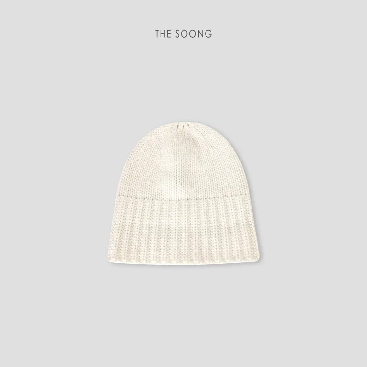 THESOONG|阿拉善赤峰高支山羊绒 细纱三针螺纹百搭针织帽HWMZ7380