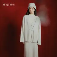 BSIEE/本涩盘扣马甲毛织三件套气质时尚百搭