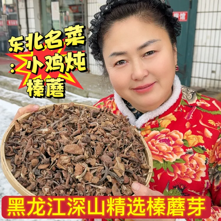 东北特产野生榛蘑干货自然晾晒无根山货小鸡炖蘑菇