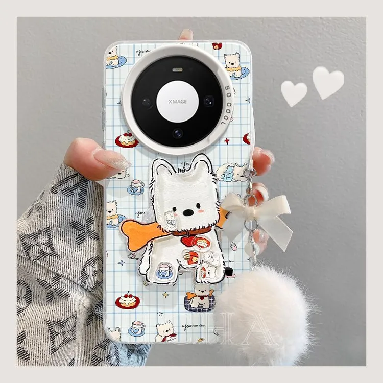小狗摇摇乐适用华为mate80手机壳秋冬氛围感HUAWEImate80pro带支